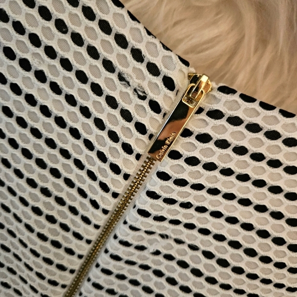 Calvin Klein Classic Zip Back Patterned Vintage Midi Dress - Picture 4 of 5